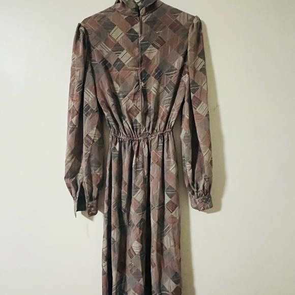 Vintage 80s does 40s Dress Long Sleeve - Picture 9 of 16